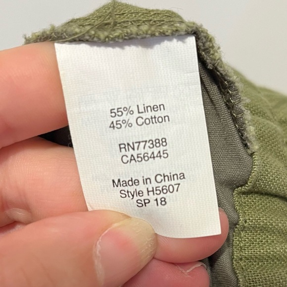 ➕ J. Crew Factory Olive Green Drawstring Linen Blend Pants Womens Size 14 - Picture 8 of 10